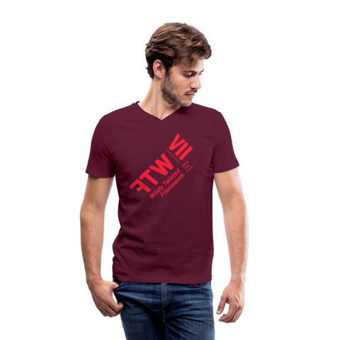 WTF Red Acro V Neck - maroon