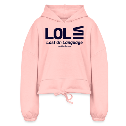 LOL Blue Acro Cropped Hoodie - light pink