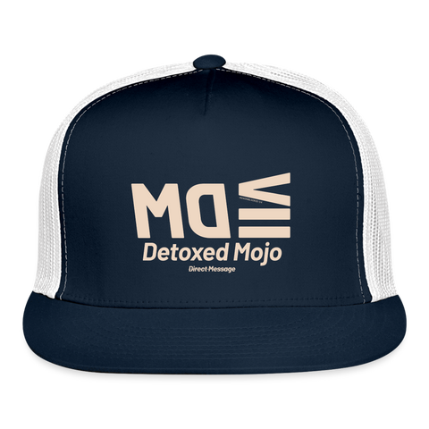 DM Beige Acro Truckers Hat - navy/white