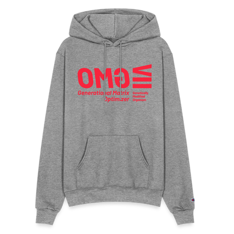 GMO Red Acro Champion Hoodie - heather gray