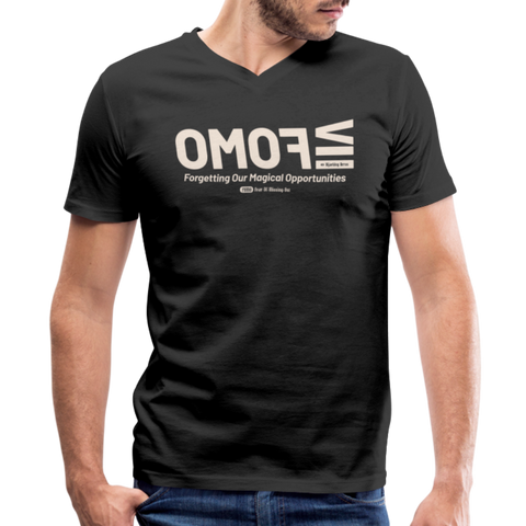 FOMO Beige Acro B&C V Neck - black