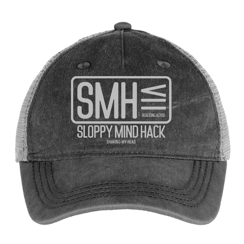 SMH Hat - washed black / silver