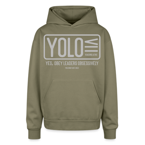 YOLO Oversized Hoodie - olive