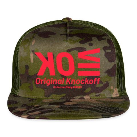 OK Red Acro Trucker Hat - MultiCam\green