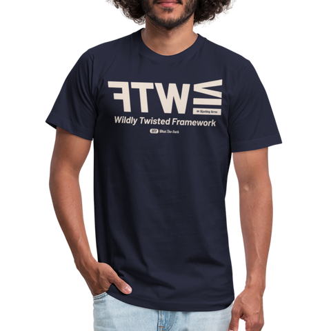 WTF Beige Acro B&C Tee - navy