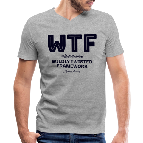 WTF V Neck - heather gray