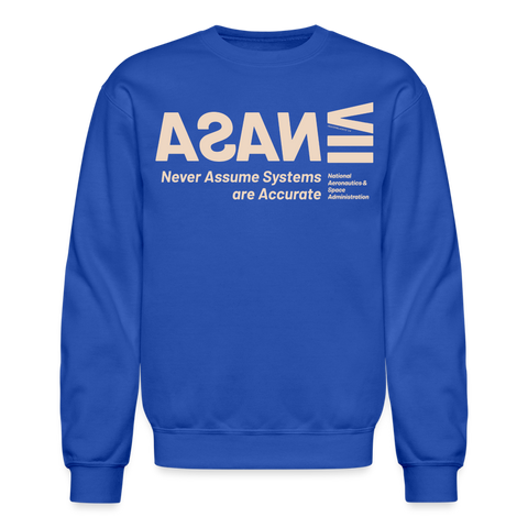 NASA Beige Logo Gildan Sweat - royal blue