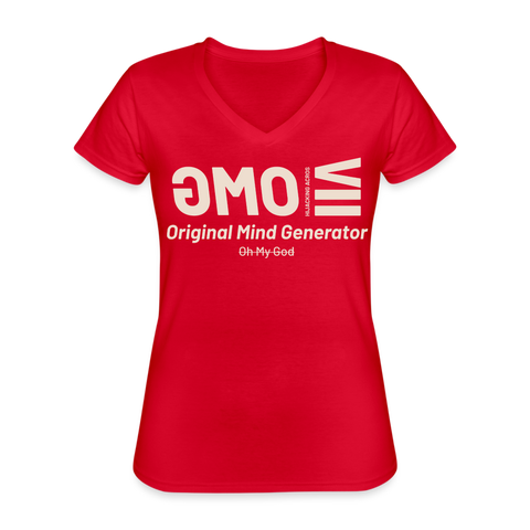 Women's V-Neck T-Shirt - red