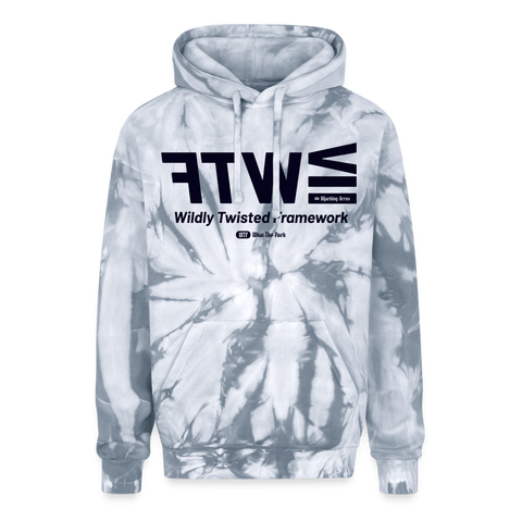 WTF Blue Acro Hoodie - spider silver