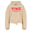 WTF Red Acro Cropped Hoodie - nude