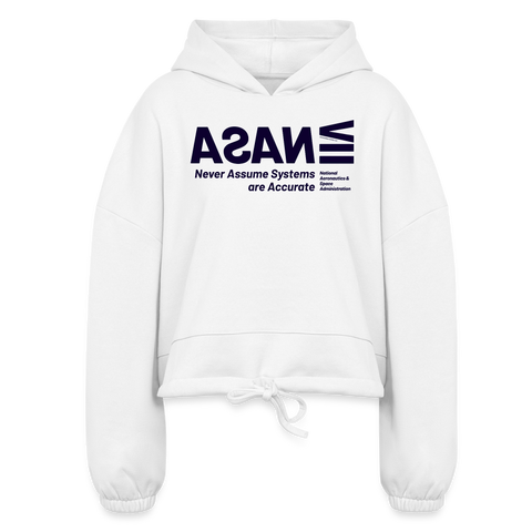 NASA Blue Acro Cropped Hoodie - white