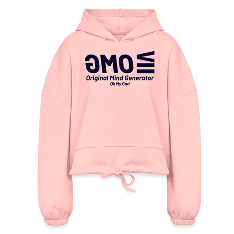 OMG Blue Acro Cropped Hoodie - light pink