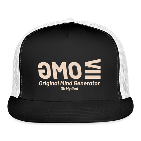 OMG Beige Acro Trucker Hat - black/white