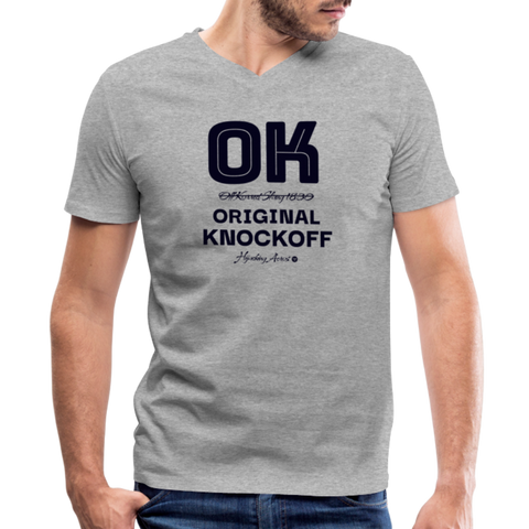 OK V Neck - heather gray