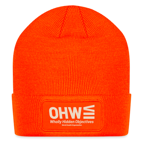 WHO Beige Acro Beanie - neon orange