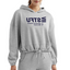 STFU Blue Acro Cropped Hoodie - heather gray