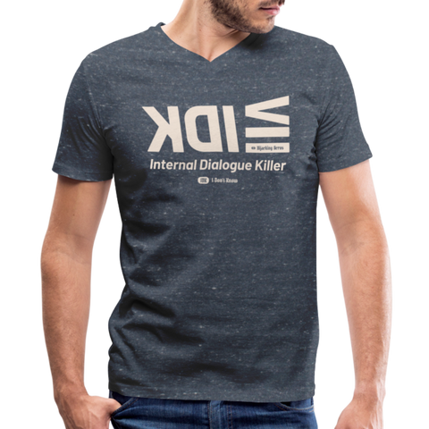 IDK Beige Acro B&C V Neck - heather navy