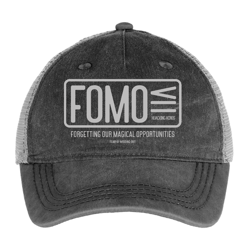 FOMO Trucker Hat - washed black / silver