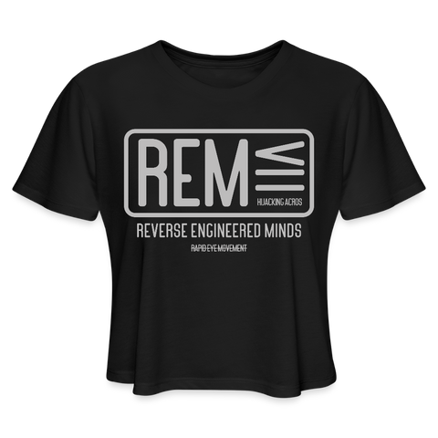 REM Cropped Tee (W) - black
