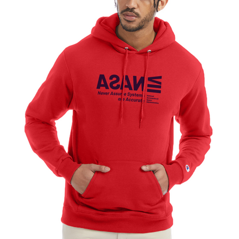 NASA Blue Acro Champion Hoodie - Scarlet