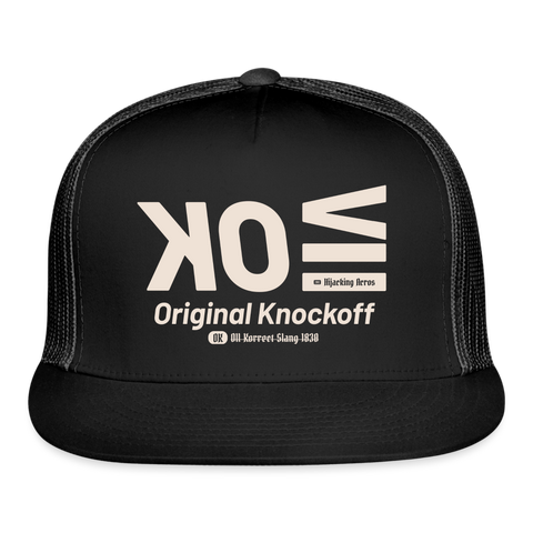 OK Beige Acro Trucker Hat - black/black