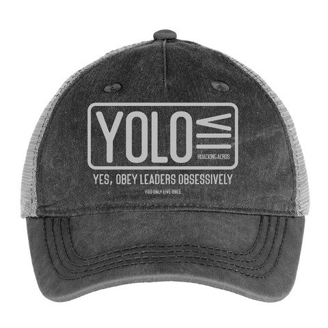 YOLO Hat - washed black / silver