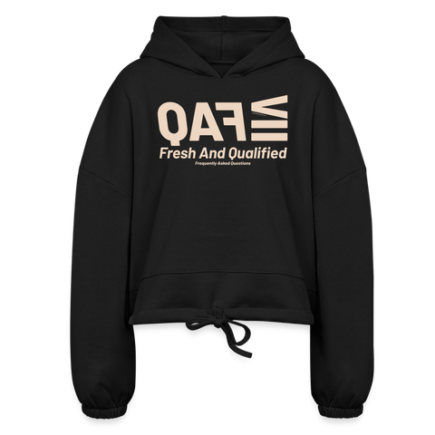 FAQ Beige Acro Cropped Hoodie - black