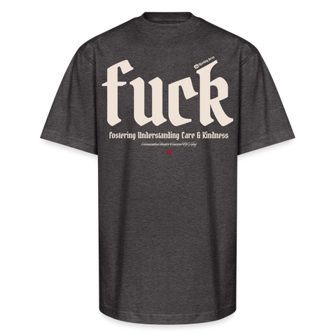 FUCK Beige Acro Heavy Tee - charcoal grey