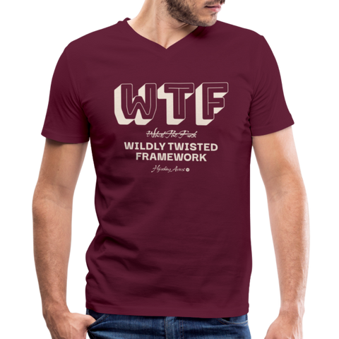 WTF V Neck - maroon