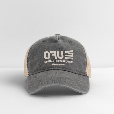 UFO Beige Acro Hat - washed black/beige