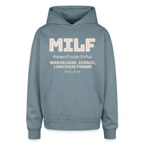 MILF Oversized Hoodie - stone blue