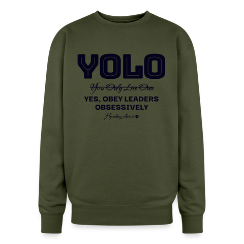 YOLO Oversized Sweatshirt - olive green