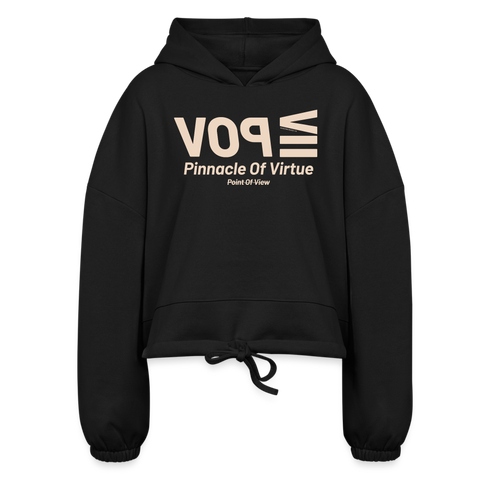 POV Blue Acro Cropped Hoodie - black