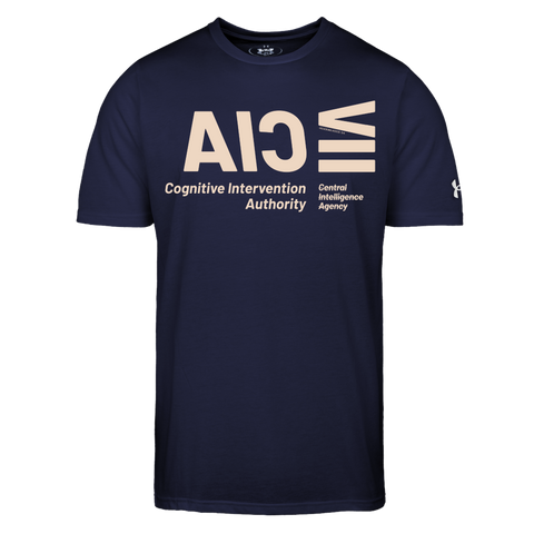 CIA Beige Acro Under Armor Tee - navy