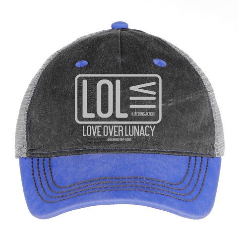 LOL Hat - washed blue / silver