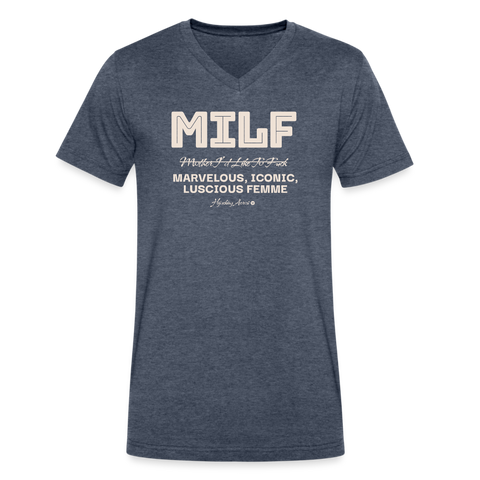 MILF V Neck - heather navy