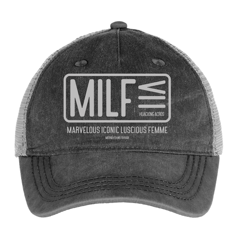 MILF Bucket Hat - washed black / silver