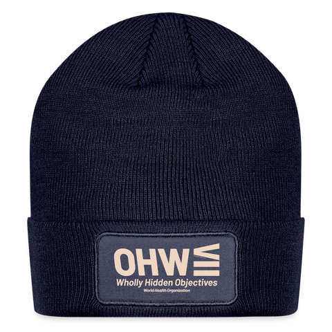 WHO Beige Acro Beanie - navy