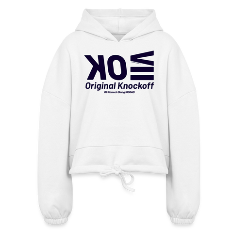 OK Blue Acro Cropped Hoodie - white