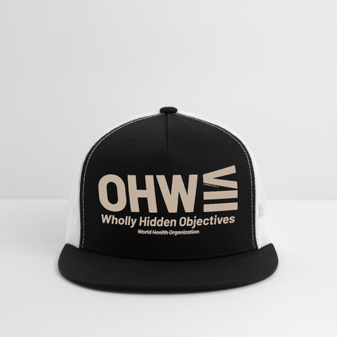 WHO Beige Acro Truckers Hat - black/white