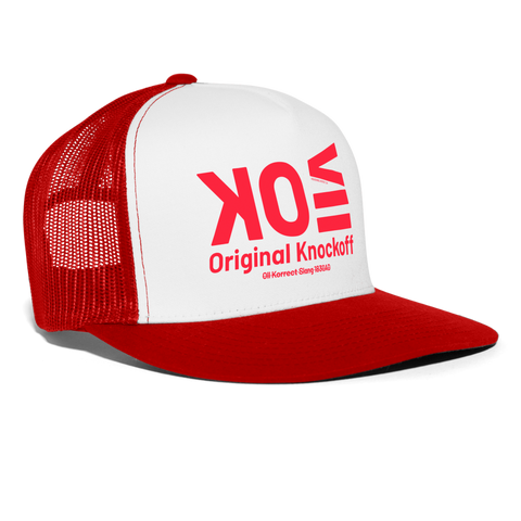 OK Red Acro Trucker Hat - white/red