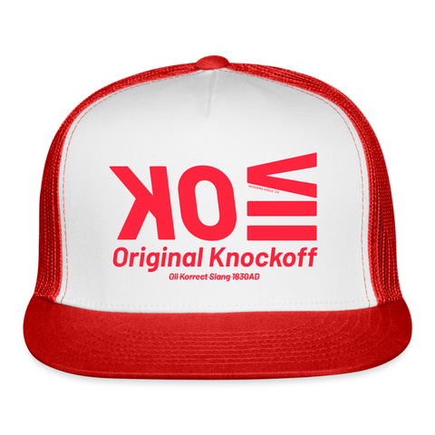 OK Red Acro Trucker Hat - white/red