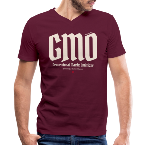 GMO Beige Acro B&C V Neck - maroon