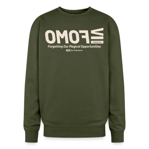 FOMO Beige Acro Oversized Sweat - olive green