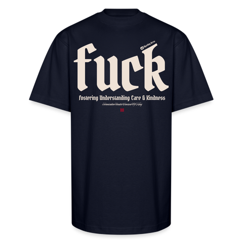 FUCK Beige Acro Heavy Tee - navy