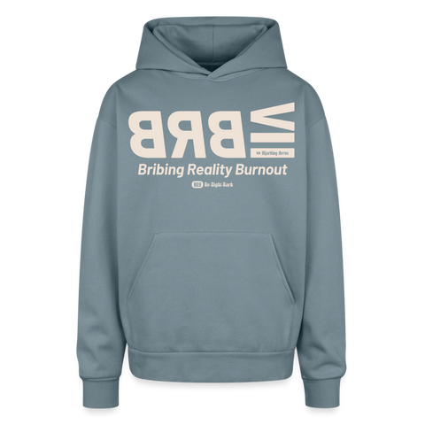 BRB Beige Acro Oversized Hoodie - stone blue