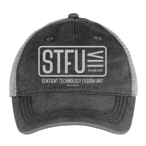 STFU Vintage Hat - washed black / silver