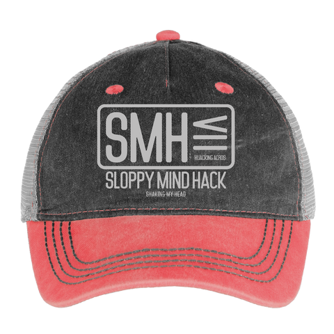 SMH Hat - washed red / silver