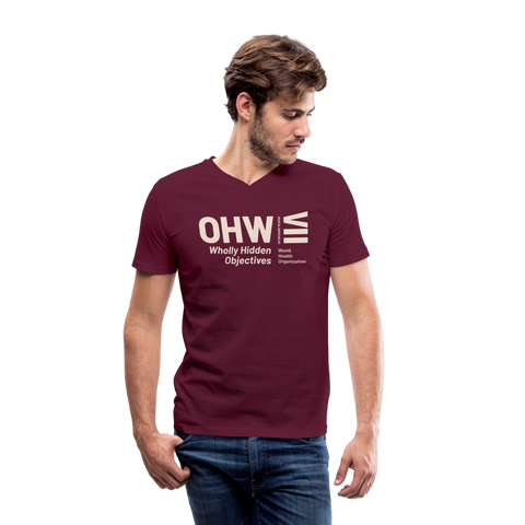 WHO Beige Acro V Neck - maroon