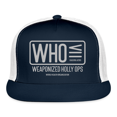 WHO Truckers Hat - navy/white